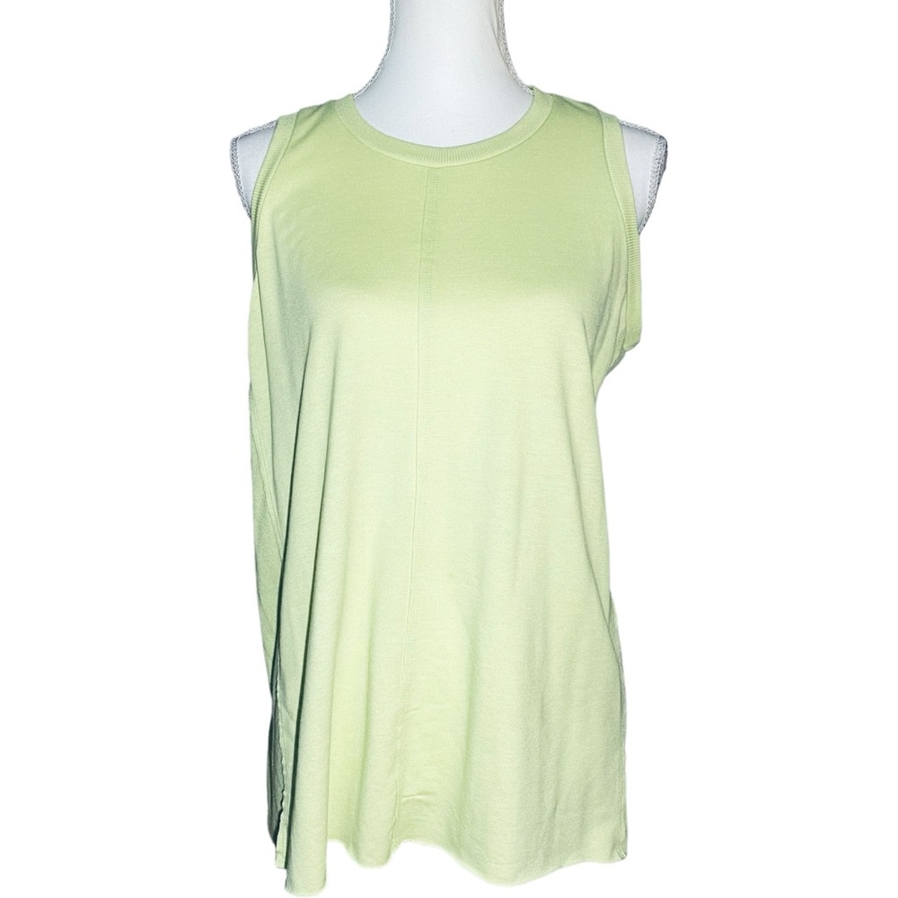 MudPie Women's‎ Large Sleeveless Tank Muscle Tee Green Yellow